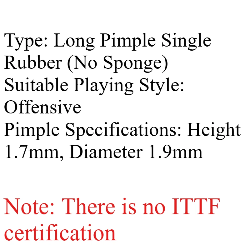 KASFU KF-917 Table Tennis Rubber Vertical-Aligned Particles Long Pips OX Medium Particles Weird Ping Pong Rubber Offensive