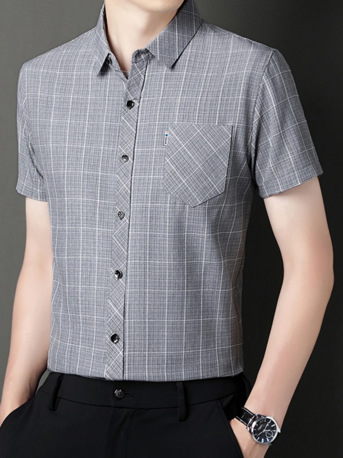 

Летний хлопок и лен ort Sve irt мужской тонкий льняной irt Busin повседневный клетчатый irt большой размер средний молодежный