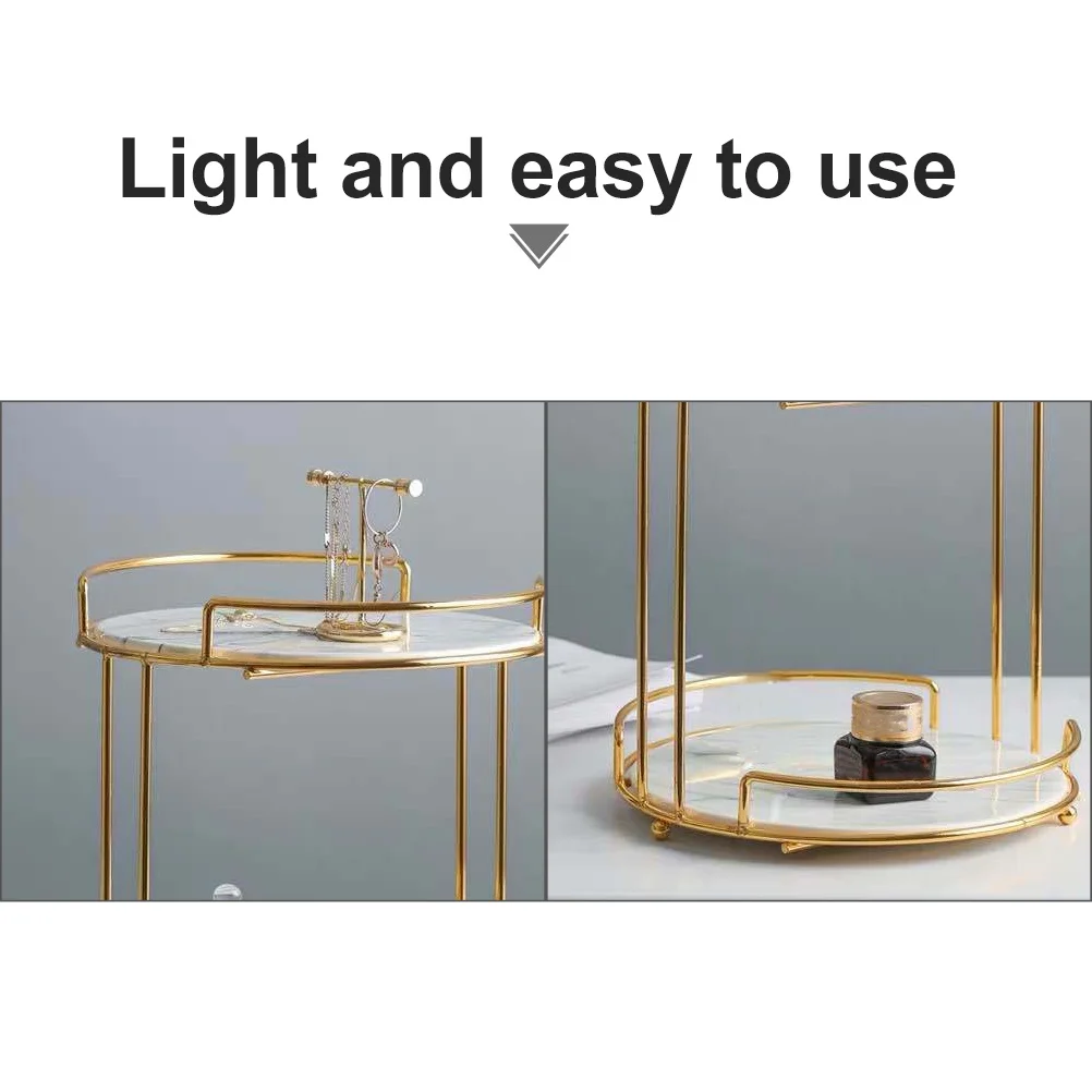 

1 шт., настольная стойка для хранения макияжа, многослойный органайзер для ювелирных изделий, косметики, железная художественная полка для хранения для дома, стеллаж для выставки товаров ювелирных изделий