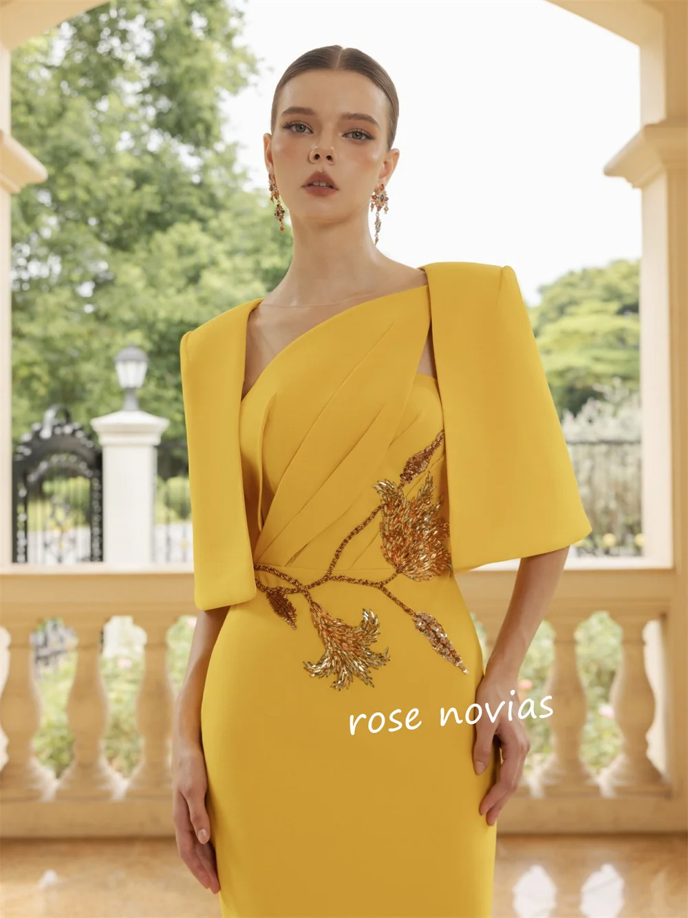 Customized Jersey Pattern Sequined Asymmetric Collar Sheath Long Dresses Bespoke Occasion Classic Elegant Formal Evening image 4