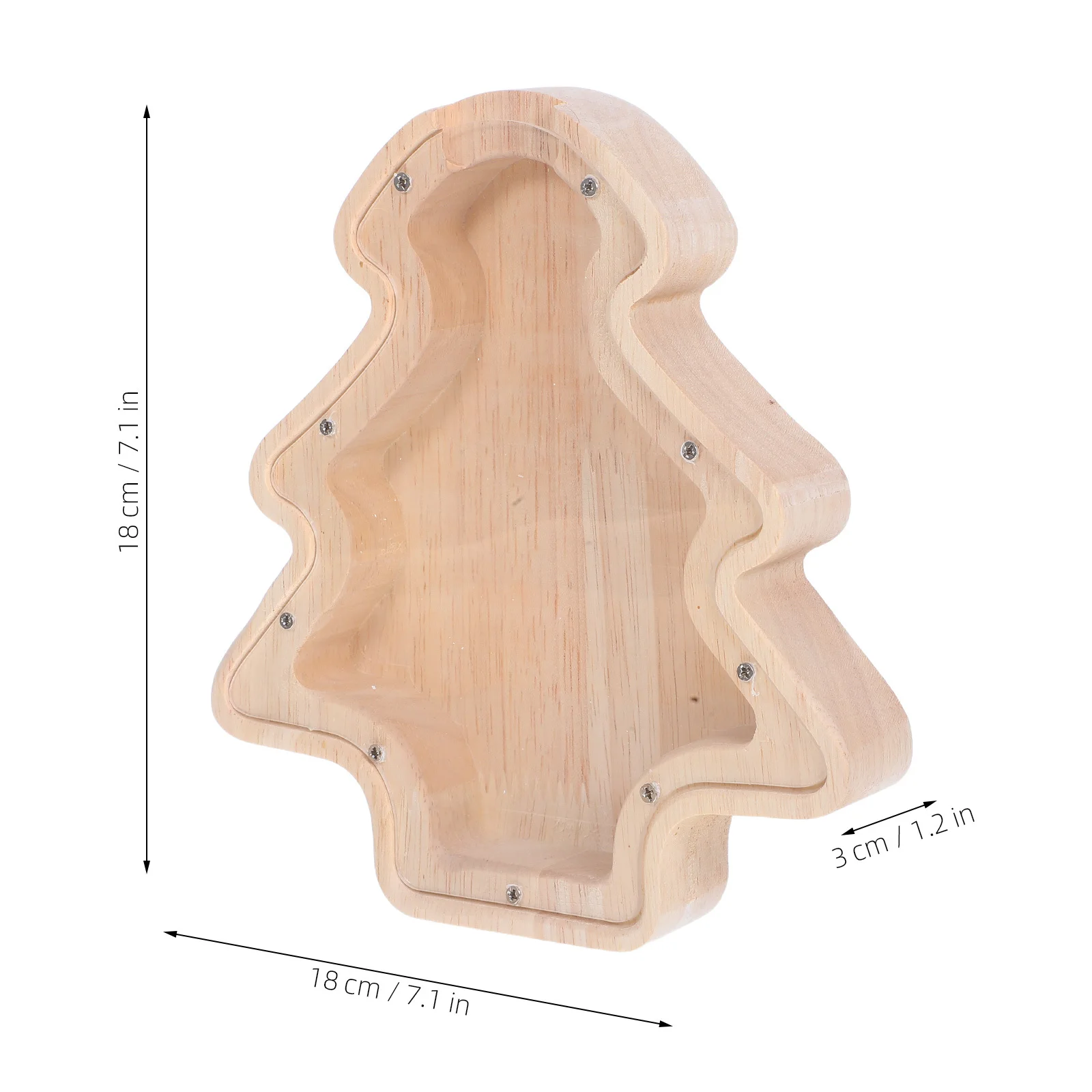 2個セット クリスマスツリー型 木製貯金箱 子供用 割れないコインホルダー 現金入れ 貯金箱