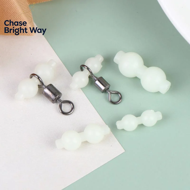 50Pcs Luminous Gourd Bead Fishing Swivel Connector Anti Tangle Durable Portable Tackle for Outdoor  Fishing Accessory