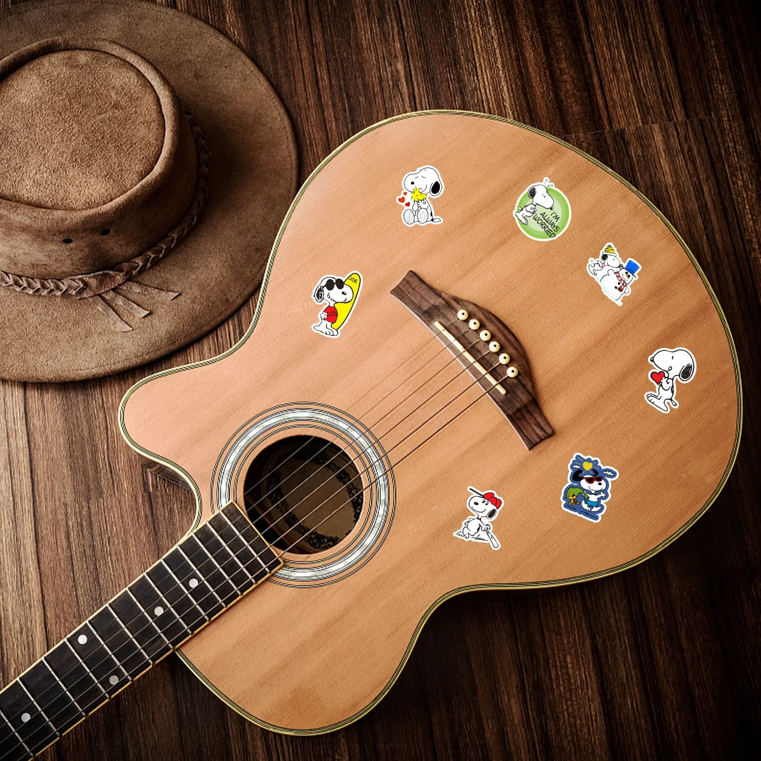 50pcs Snoopy Cartoon Sticker Animation Luggage Water Cup Skateboard Car Graffiti Decoration Waterproof Sticker