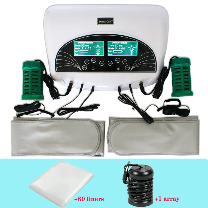 

Dual Ionic Cleanse Detox Foot Spa Hydrogen Machine for Two Person Use at The Same Time with Far Infrared Heating Belts