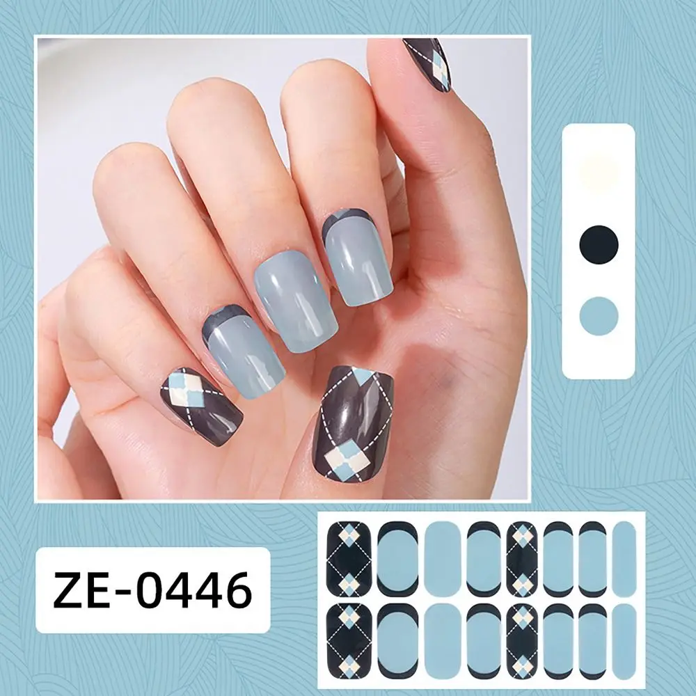 4sets 16 Strips Semi Cured Gel Nail Stickers Gradient Colors French Nail Art Gel Nail Polish Strips Gel Full Nail Wraps