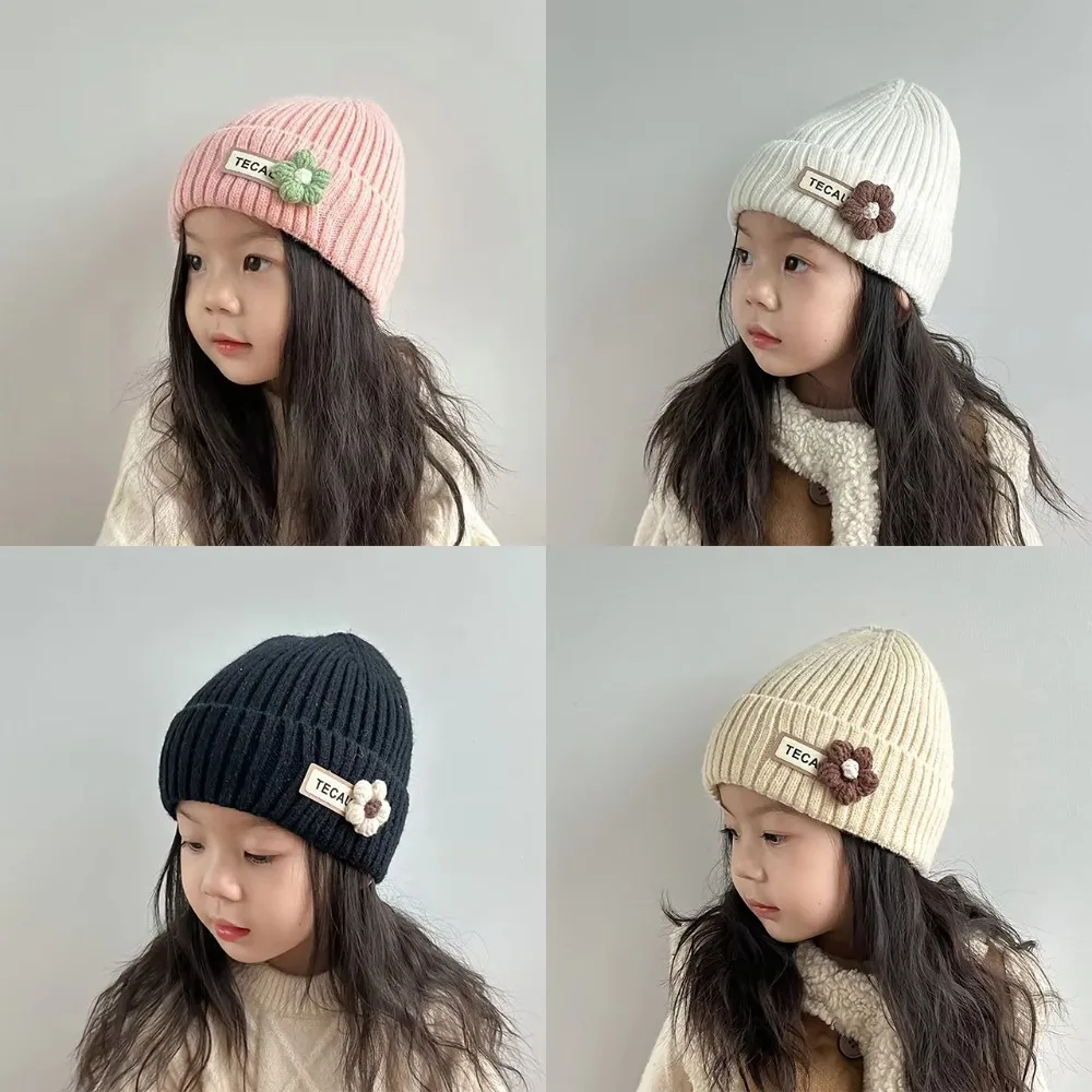 دافئ لطيف زهرة الطفل قبعة صغيرة رشاقته بلون البلوز قبعة يندبروف الكروشيه Skullcap طفل صغير #1