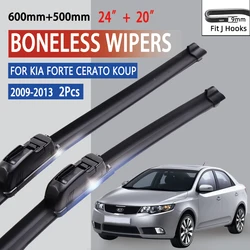 For Kia Forte Cerato Koup K3 2009-2013 Car Front Wiper U-type Soft Rubber Boneless Wiper HD Quiet Durable Automotive Wiper