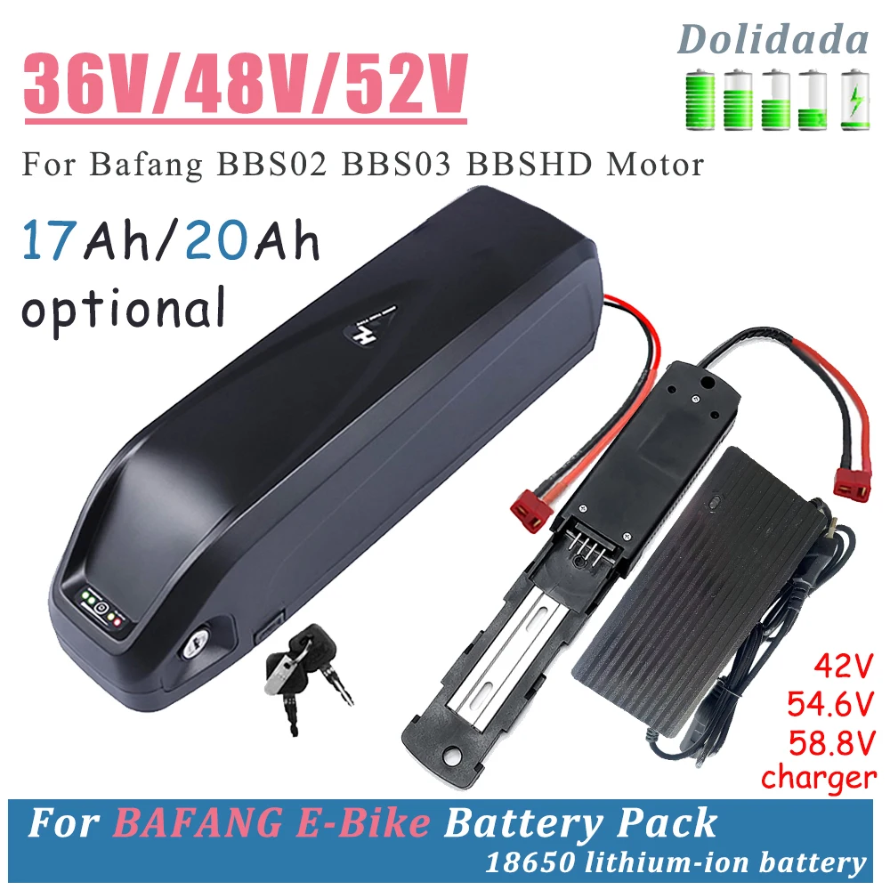 52V 48V 36V Battery Pack For Hailong Electric Bicycle 30A 500W 750W 1000W 18650 Cell Ebike Batterie For Bafang BBS02 BBS03 BBSHD