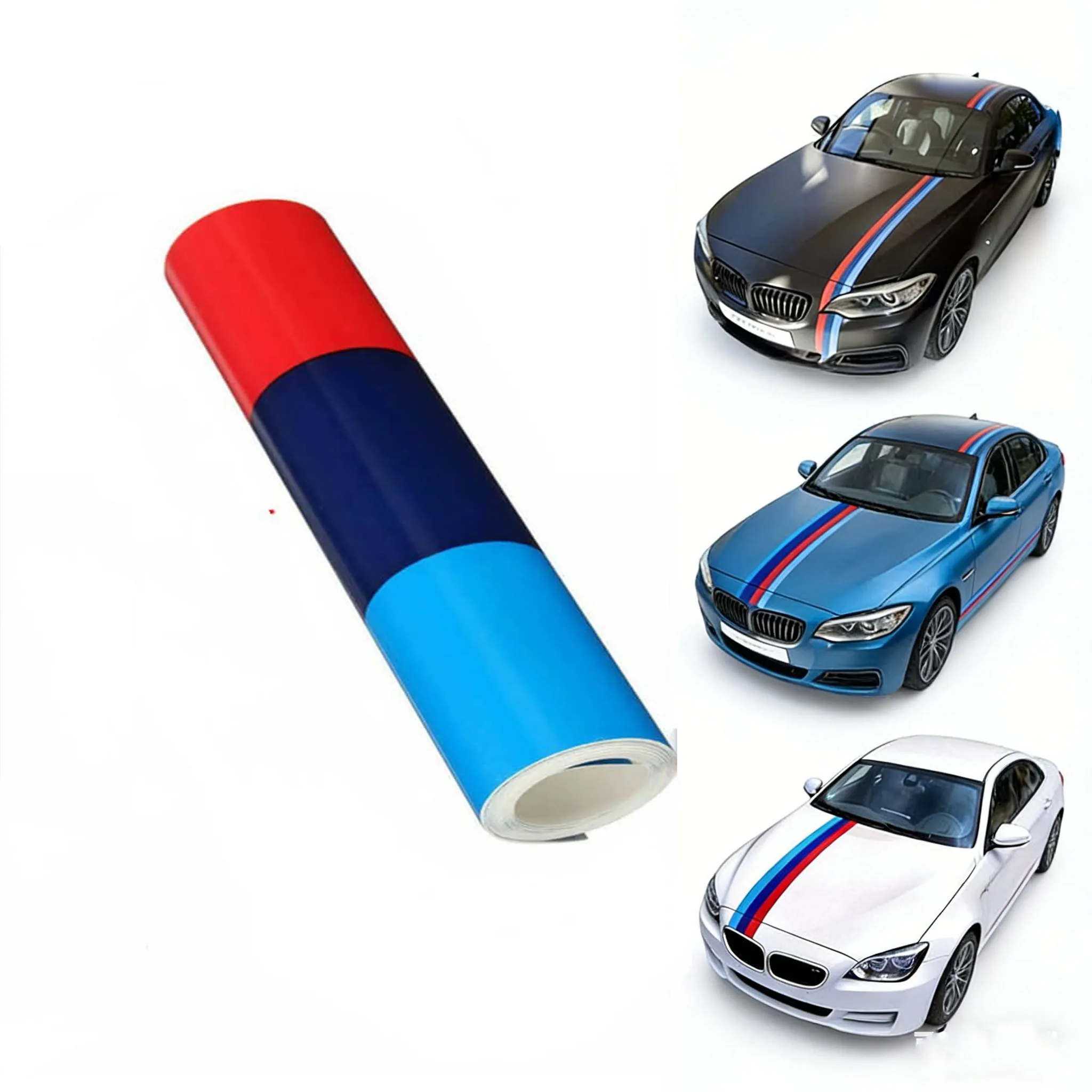 

Виниловая наклейка M Color Racing Stripe 4,5 м для капота, боковых элементов и бампера автомобиля, декор в стиле автоспорта