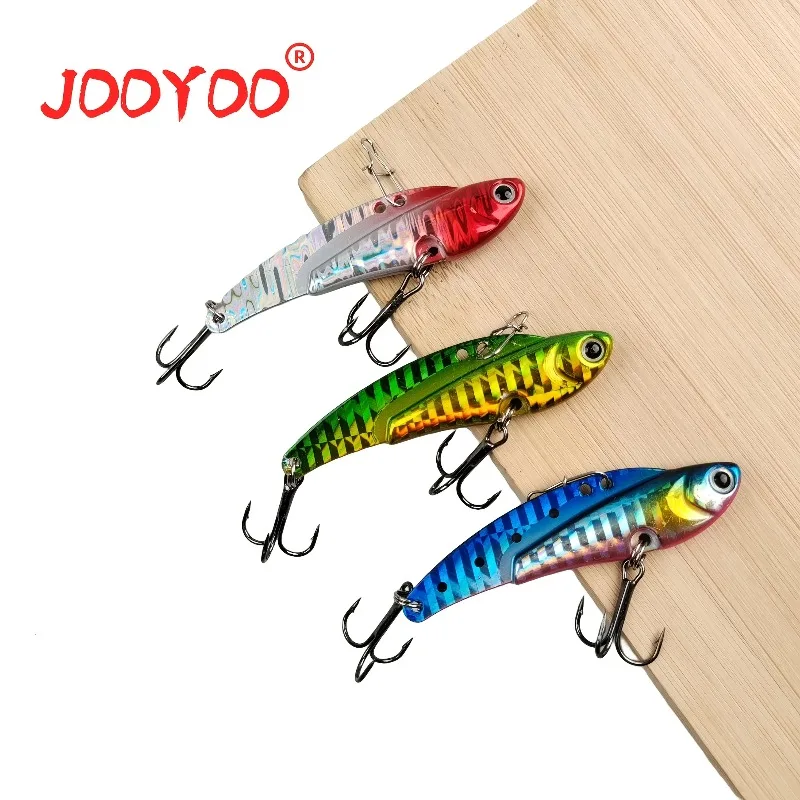 1/2pcs JODYDO Carbon Steel Fishing Lure Versatile VIB for Multiple Species Sequin Reflective Metal Jig with Interlocking Dragon