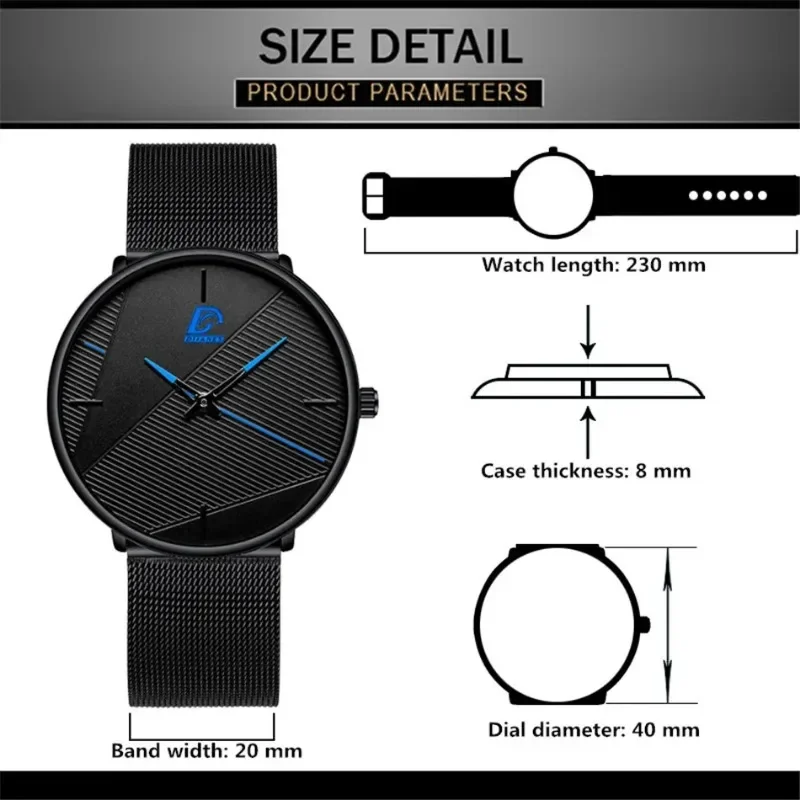 Reloj zones bre-Montre-bracelet à quartz pour homme, minimaliste, ultra-fine, simple, business, 2024