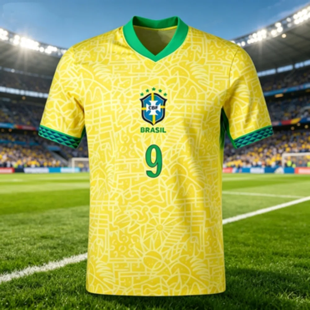 2026 New Men's Brazilian Flag Print Short Sleeve Sports T-Shirt,Outdoor Sports Short Sleeve T-Shirt,Breathable Training T-Shirt