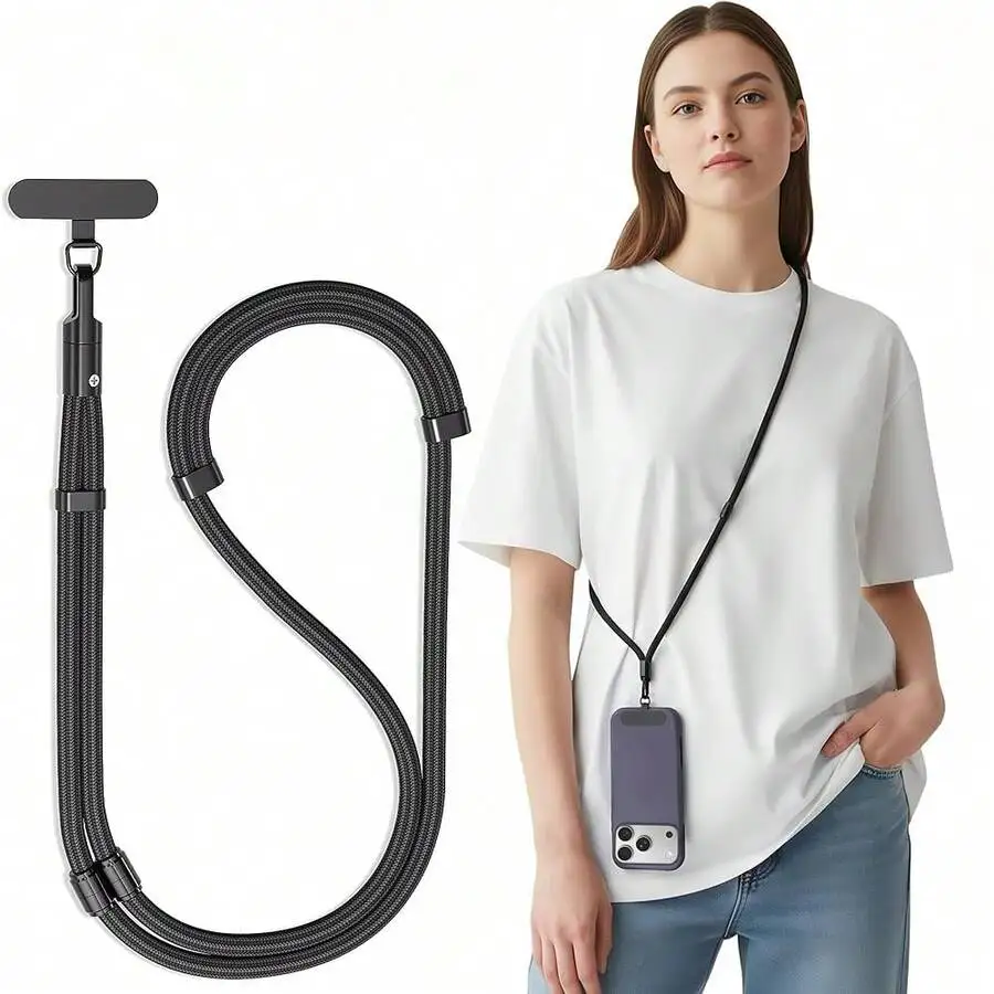 

3-In-1 Adjustable Phone Lanyard With Tether Tab Loop Strap For Crossbody Neck Wrist Universal For Phone Camera ID