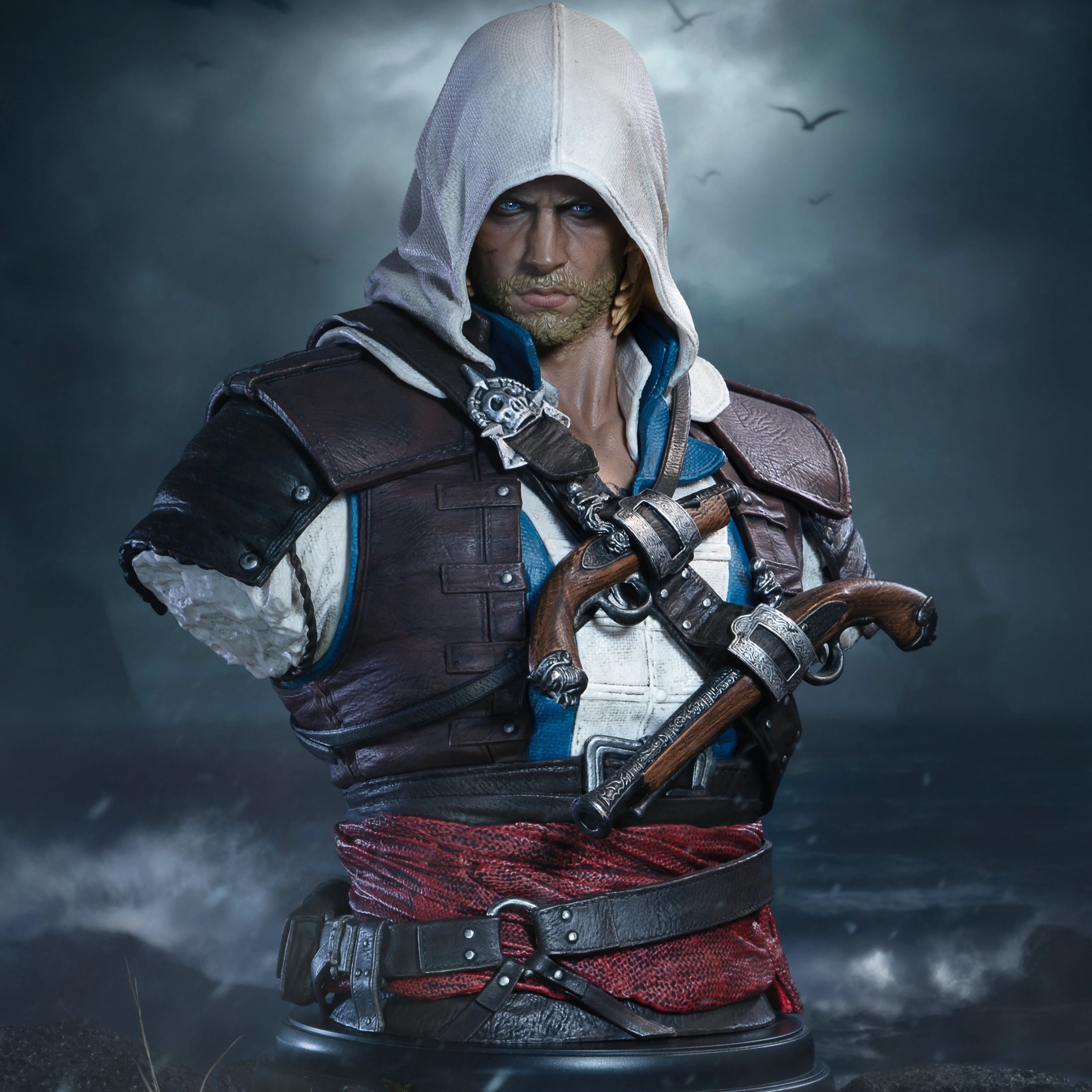 Officially Licensed Assassin Creed Black Flag Edward Kenway Collectible Figure Pvc Material Desktop Ornament For Adult Game Fans