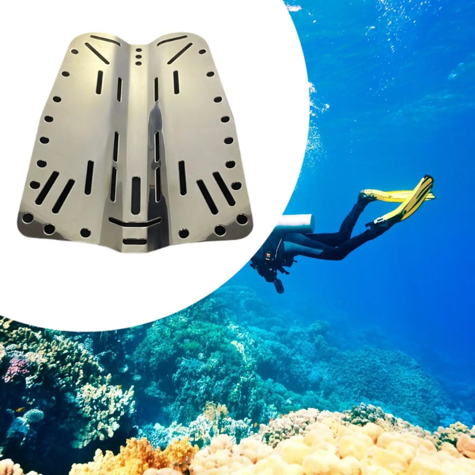 

Scuba Diving Backplate Diver BCD Plate Tech Diving Stainless Steel Backplate for Outdoor Dive Snorkeling Beach Water Sports