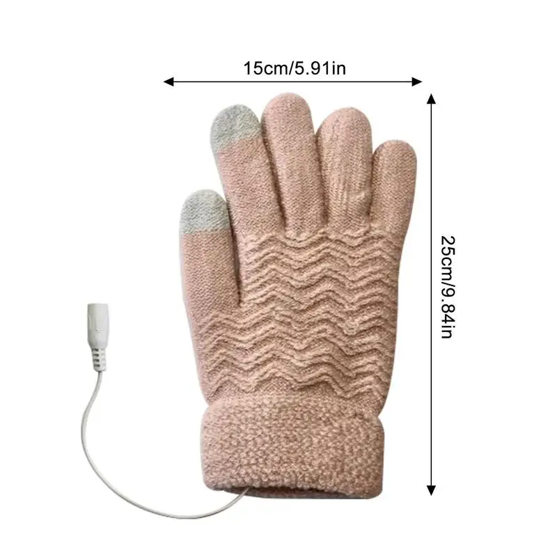 USB Electric Heated Gloves Heating Winter Thickened Full Fingers Gloves Touchscreen Gloves For Men Women Outdoor Hand Warmer