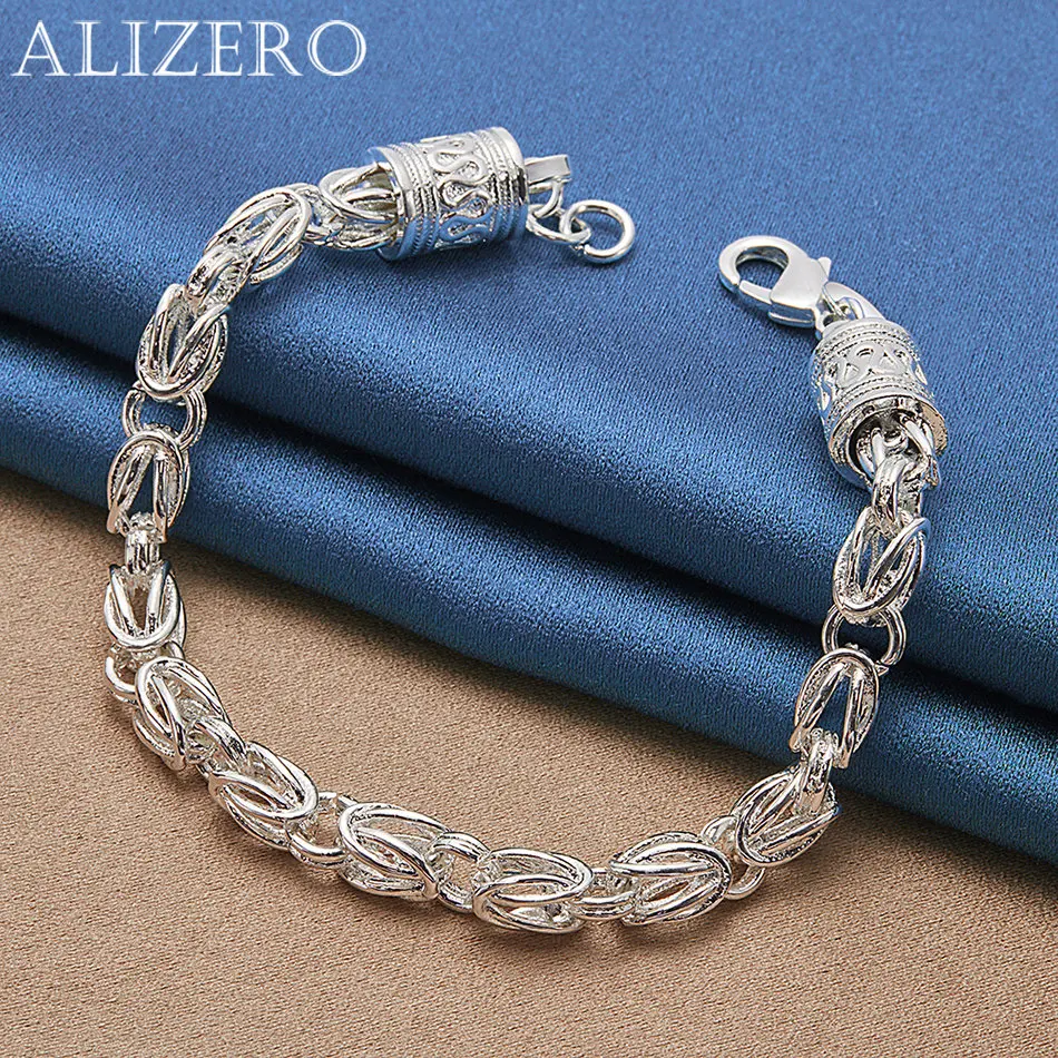 

ALIZERO стерлингового серебра 925 пробы 5 мм браслет-цепочка для мужчин и женщин в богемном стиле модные ретро ювелирные изделия праздничные подарки