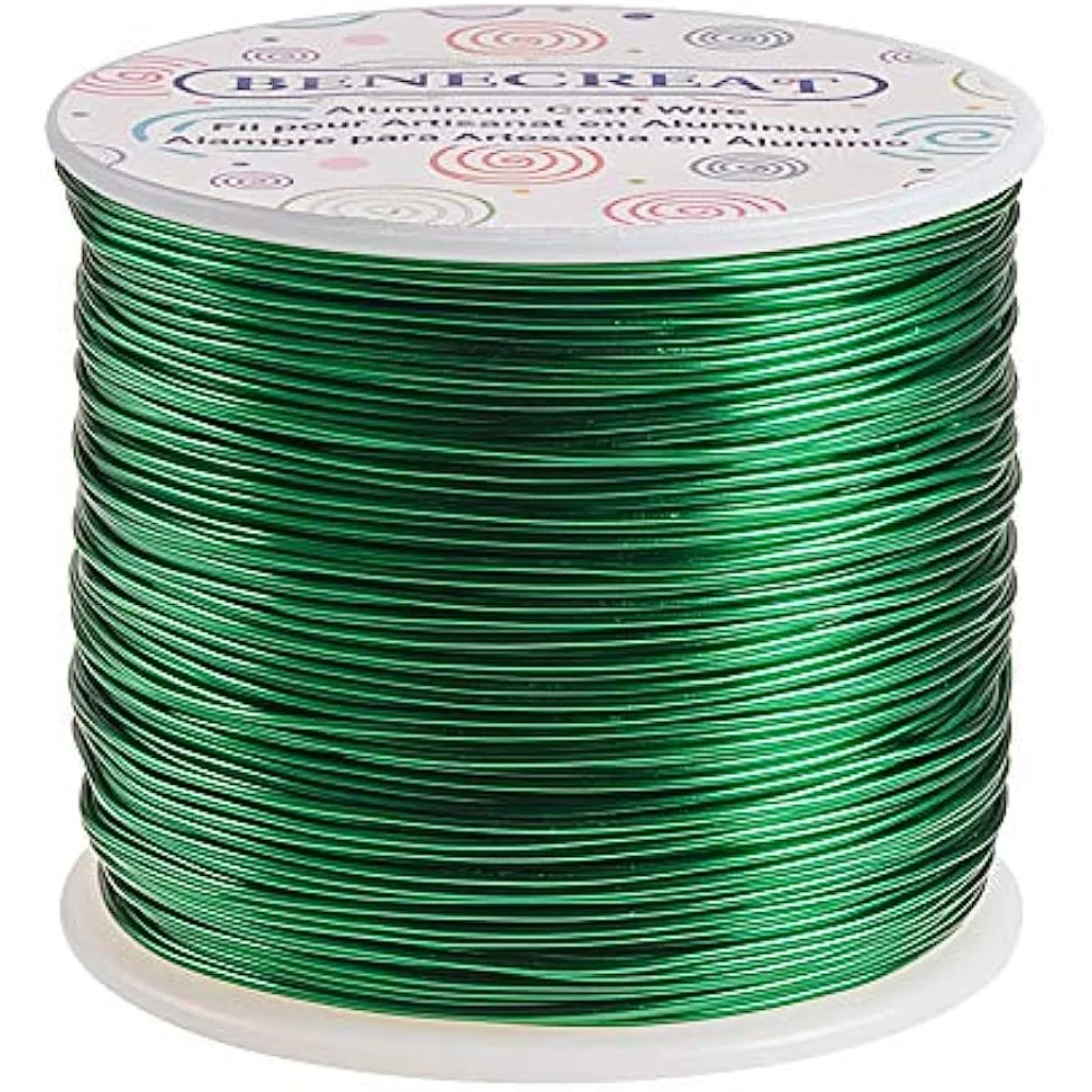 

12 17 18 Gauge Aluminum Wire (18 Gauge,492 FT) Anodized Jewelry Craft Making Beading Floral Colored Aluminum Craft Wire - Green