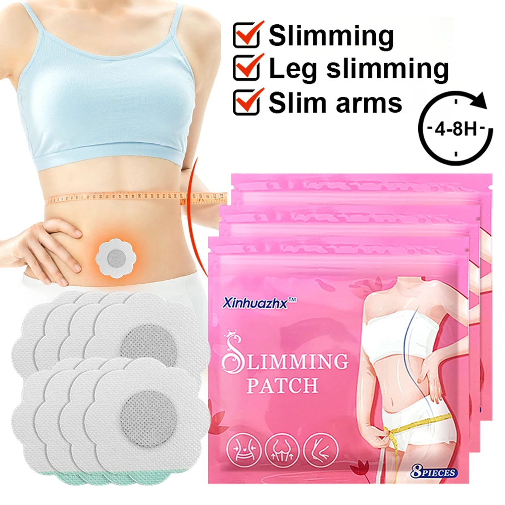8/16PCS Slimming Stickers Belly Button Patch Body Firming Shaping Fat Burning Waist Support Improve Metabolism Bee Mite Control