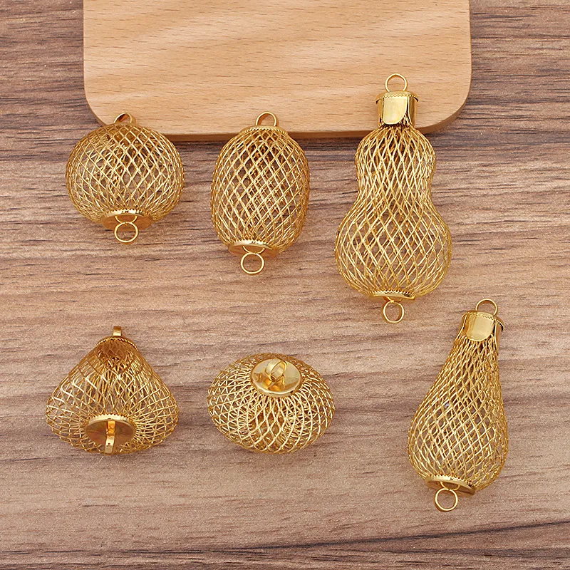 BoYuTe New Arrive (20 Pieces/Lot) Metal Iron Wire Hollow Mesh Lantern Ball Pendant Materials Handmade Diy Jewelry Accessories