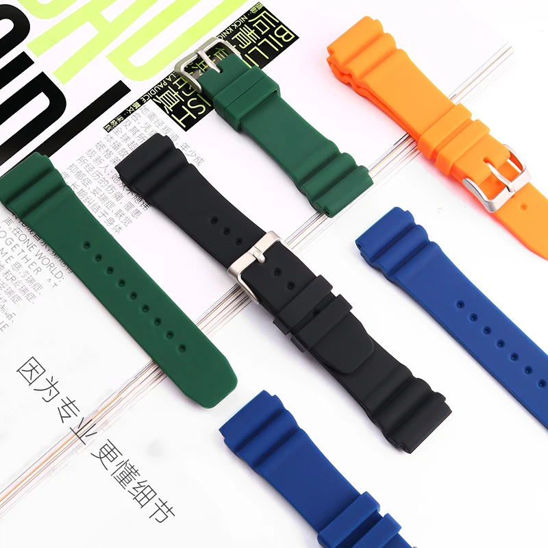 20mm 22mm Silicone Sport Strap Waterproof Rubber For Casio MDV106-1A MDV-107 MTP-VD01 MDV-106D Series Men's watch Accessories