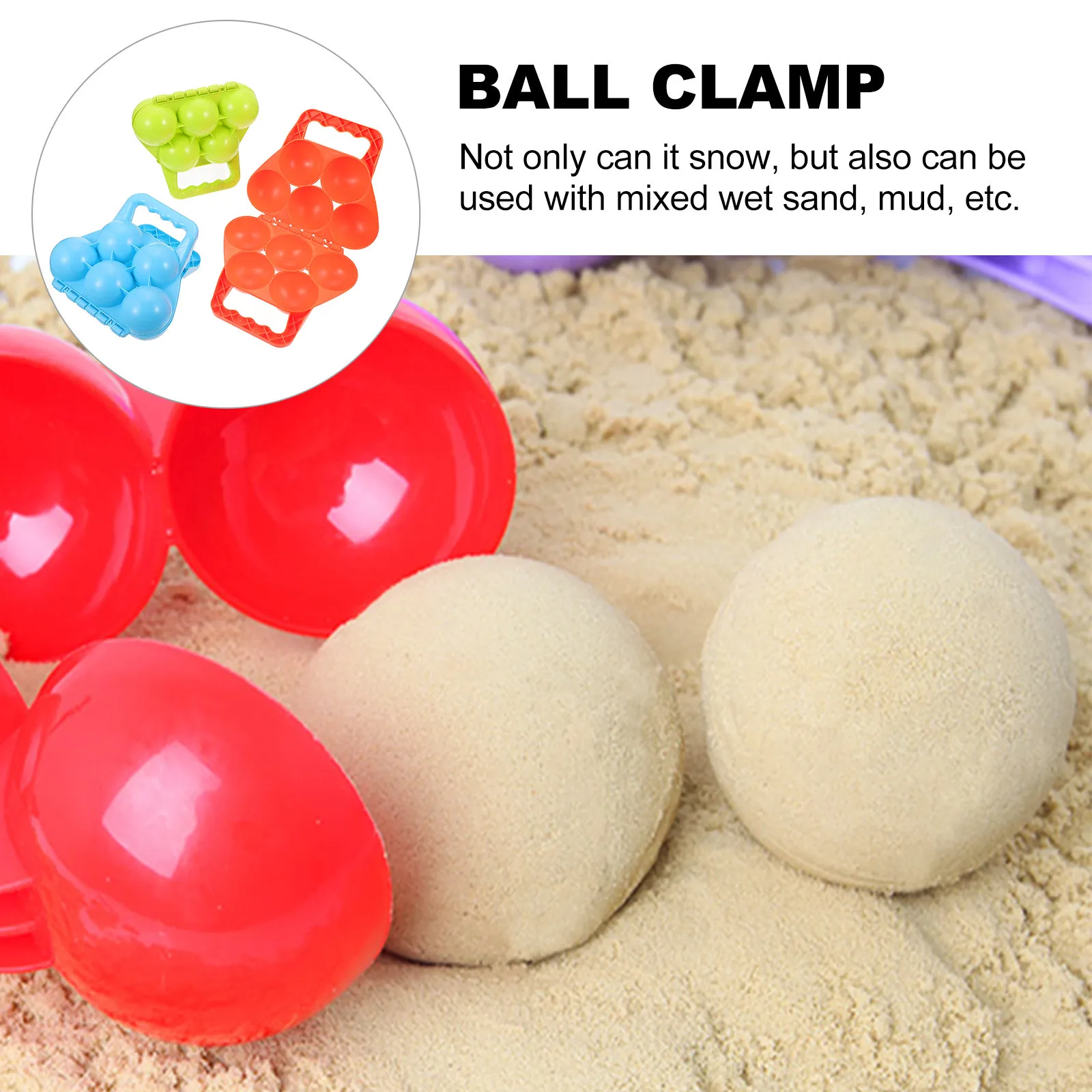 

Набор из 3-х форм для снежных шаров: безопасный, из мягкого пластика, для зимних игр на улице, быстро и легко использовать, не пачкает руки