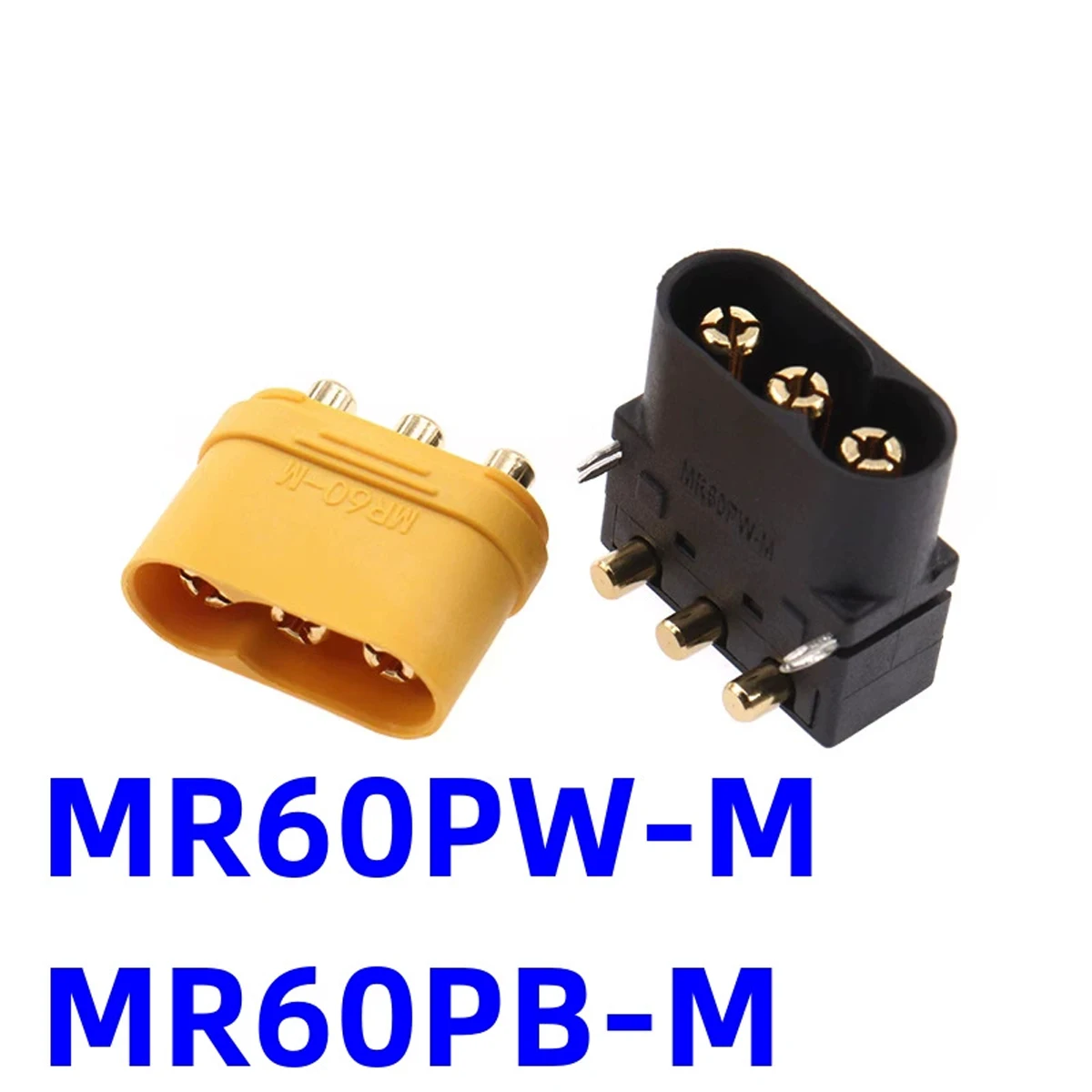 Разъем для пайки MR60PW-M, 3-контактный, позолоченный, высокоточный, для RC FPV дронов, авиамоделей, LiPo аккумуляторов, ESC, моторов