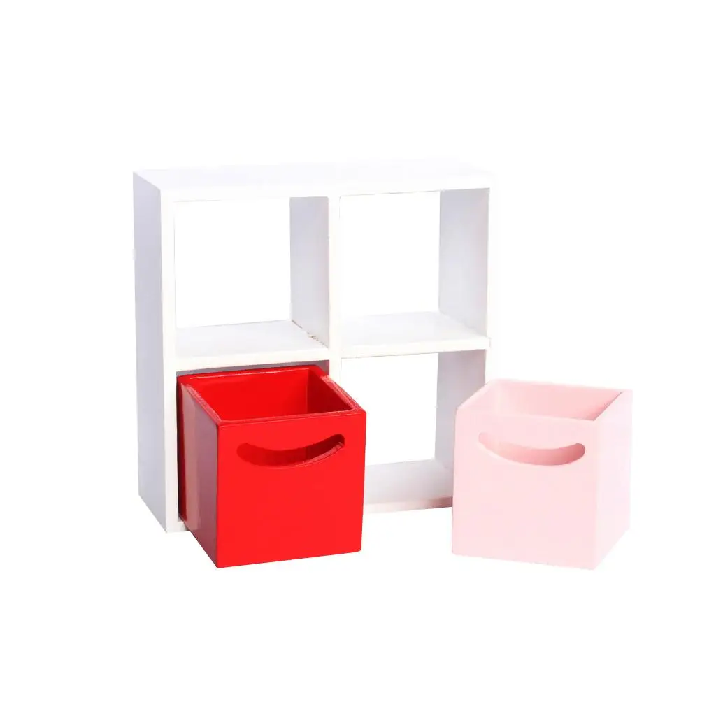 

Wooden Dollhouse Shelf Rack Cabinet with Drawers Miniature Bookcase Furniture Accessories for 1 12 Dollhouse DIY Room Decor