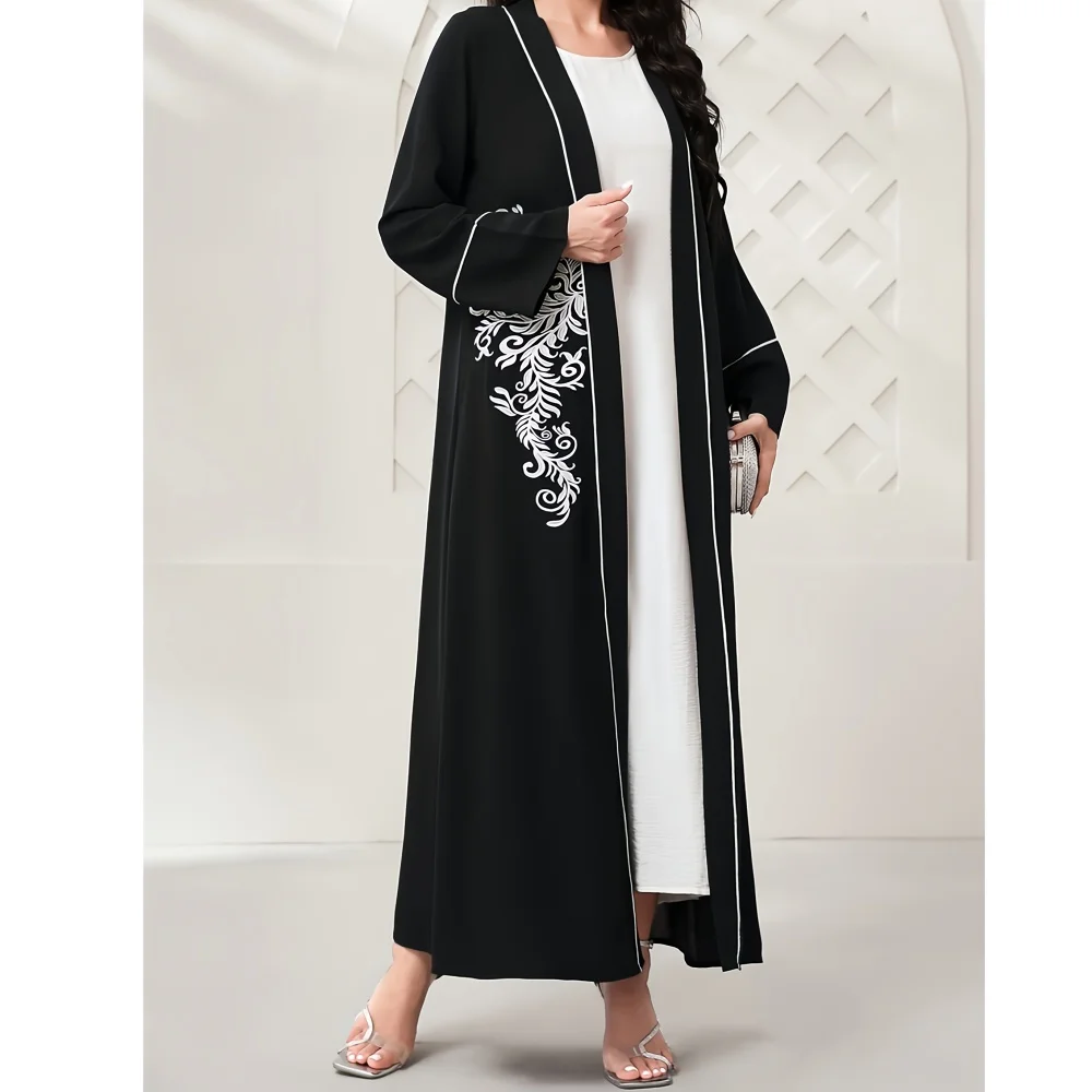 Muzułmański islamski nadruk Femme Abaya Ramadan Demure Otwarte Kimono Abaya 2024 Dubaj Turcja Odzież Dla Kobiet Casual Caftan Vestidos