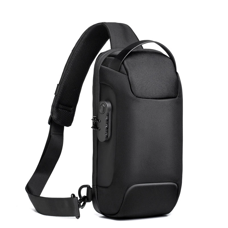 男性用防水ショルダーバッグ,USB付き,盗難防止トラベルバッグ,ファッショナブルなチェストバッグ,新コレクション
