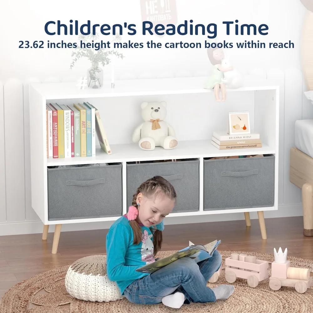 منظم ألعاب للأطفال متعدد الطبقات مع أدراج قماشية