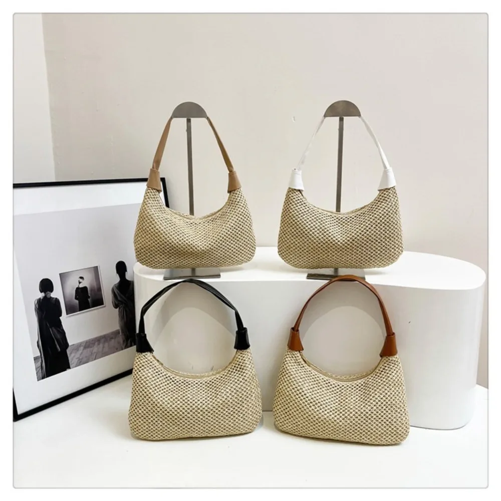 

New Casual Shoulder Bag Bohemian Handwoven Straw Beach Bag Large Capacity Handbag Gift Women's Handbags