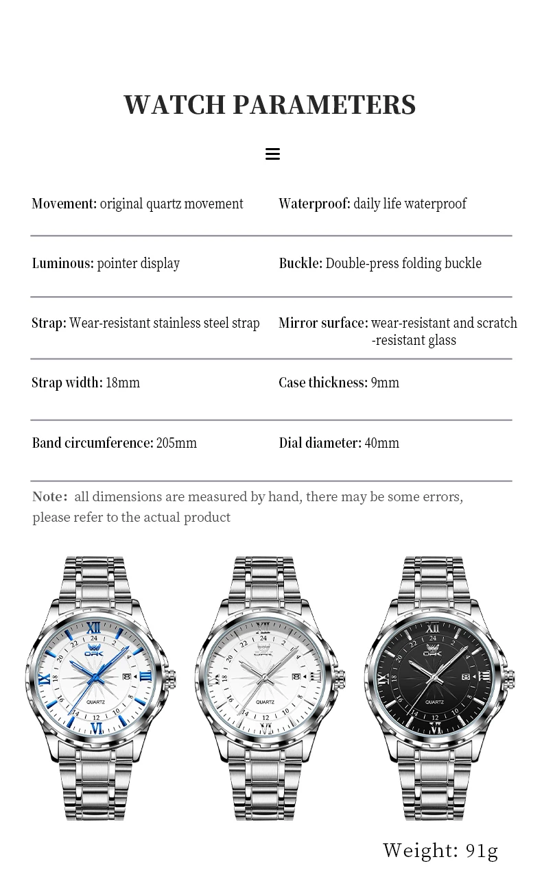 OPK 6003 Original Herrenuhren 3Bar Wasserdicht Leuchtende Herrenuhr Elegante Modische Geschäfts-Armbanduhren für Männer – Detail 9