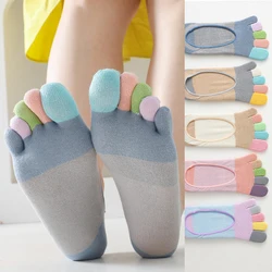 Estate nuovi calzini da donna a cinque dita calzini Casual poco profondi in cotone morbido colorato calzini sportivi a punta divisa calzini kawaii Harajuku Toe