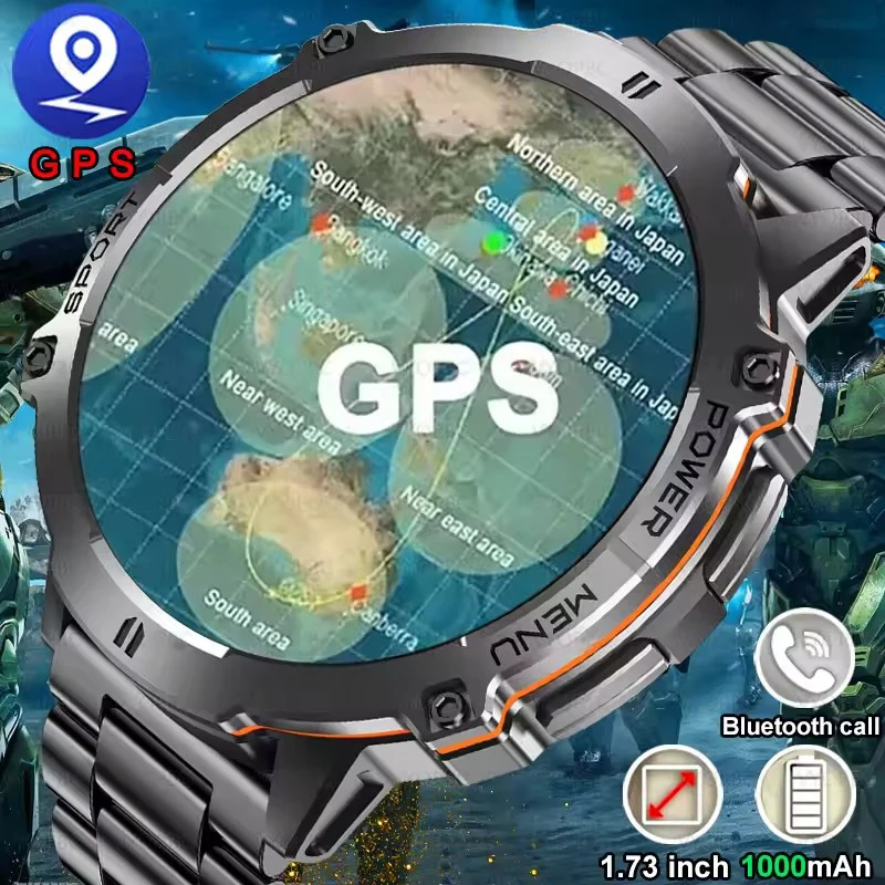

Новинка 2025 года для мужчин Huawei, военные GPS-смарт-часы, 1000 мАч, большая батарея, IP69K, 5 АТМ, водонепроницаемые, BT Call, 1,73 дюйма, AMOLED HD Smartwatch