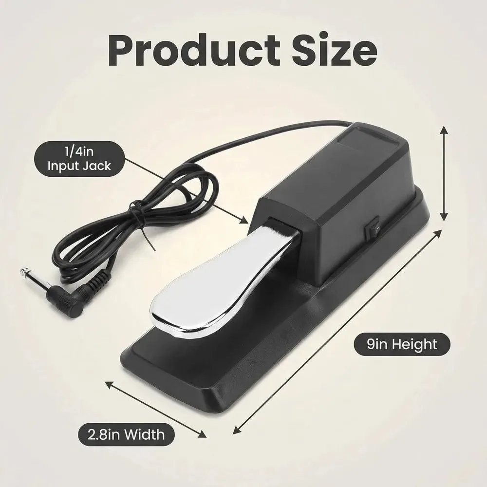 Digital Piano Sustain Pedal Advanced Keyboard Sustaining Pedal With Polarity Switch For MIDI Keyboard Yamaha Casio Electric view 6