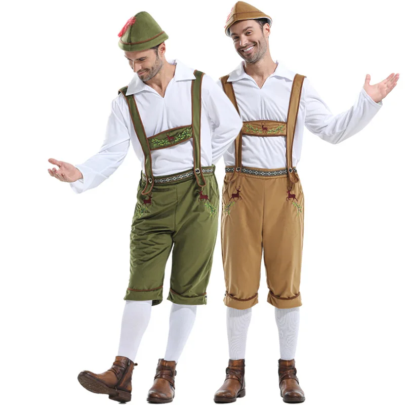 

Traditional Beer Festival Costume Men's Adult loween Stage Performance Beer Pants Set Ethnic Stage Costume Autumn Faion