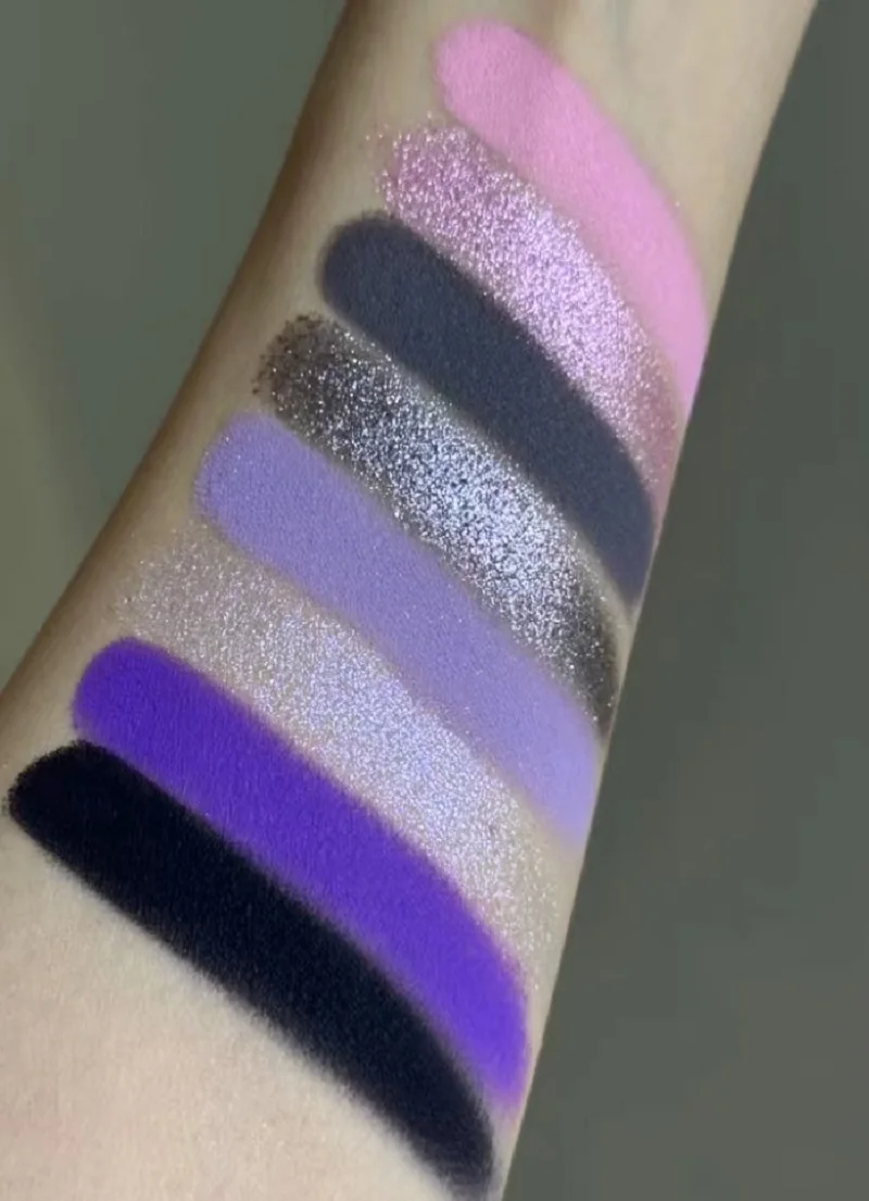 HUAAXU 8 色アイシャドウトレイパールマットアイメイクアップパープルブルーブラックアイシャドウ