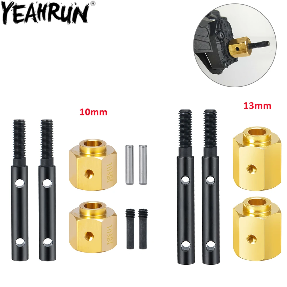 YEAHRUN Portal Stub Axle Drive Gear Shaft Wheel Hex Adapter for Axial SCX10 III AXI03007 1/10 RC Crawler Car Jeep Gladiator Part