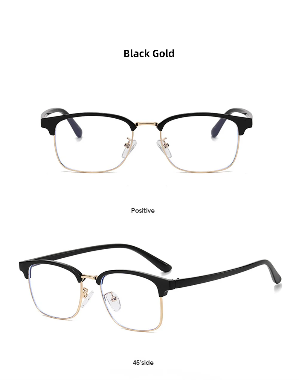 VIVIBEE Klassische Halbrandlose Anti-Blaulicht-Brille für Herren, quadratisch, Ray-Filter, Computer-UV400-Brille für Damen – Detail 11