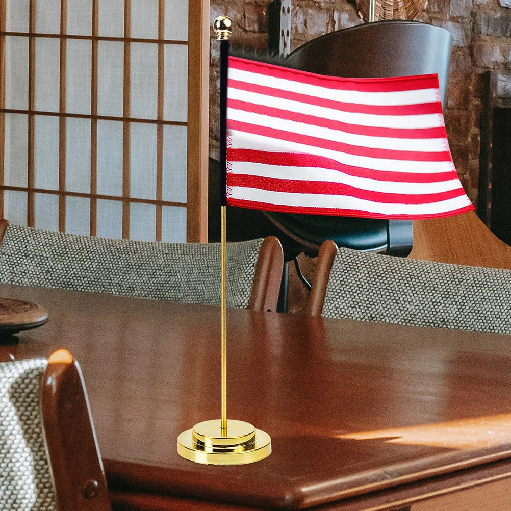 

4pcs Metal Flagpole Base Desktop Flag Holder For Office Home Decoration Table Display Bracket Wear-Resistant Flag Stand