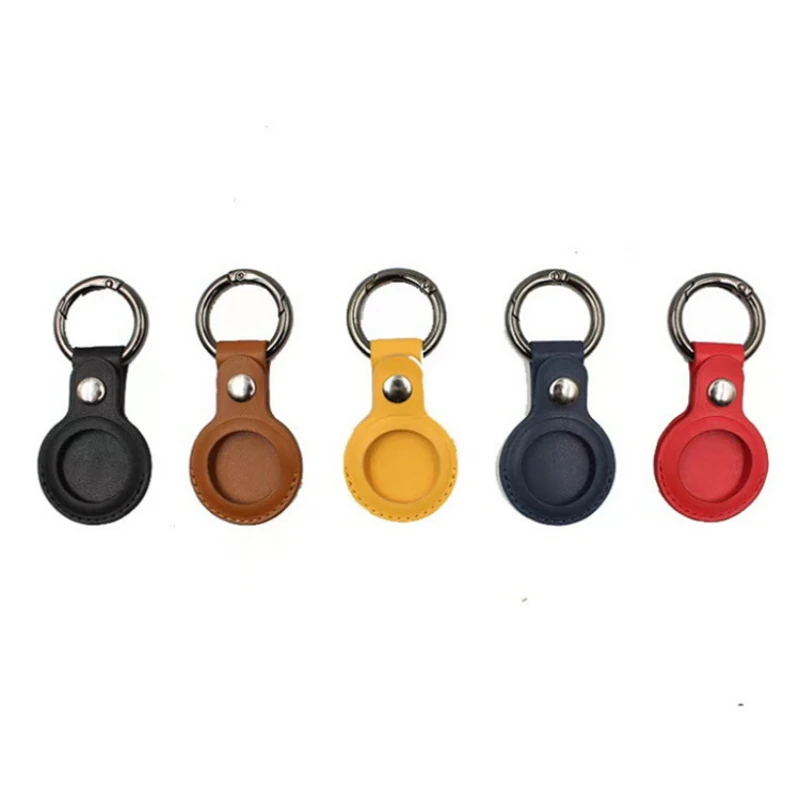 

50pcs For Apple Airtags Case PU Leather Keychain Protective Cover for Airtag Tracker Locator Anti-lost Device