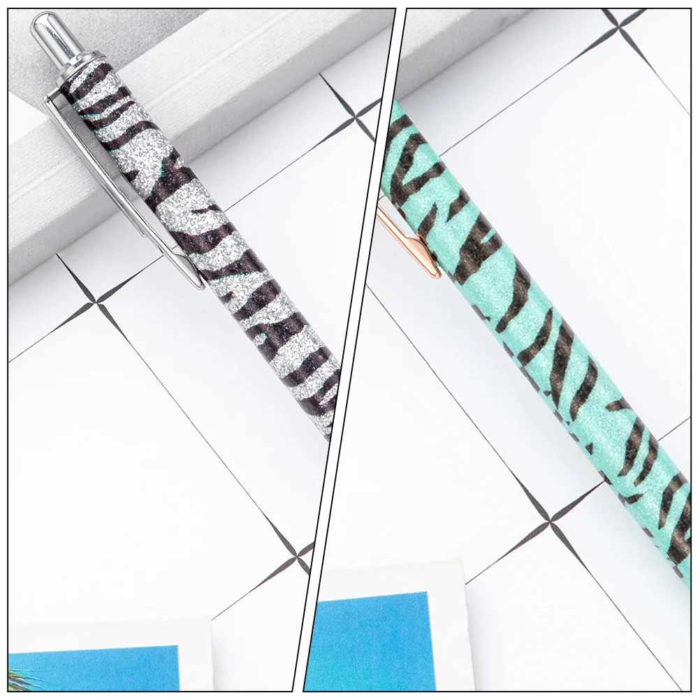

6Pcs Zebra Pattern Ballpoint Pen Portable Ergonomic Soft Grip Creative Writing Pen Office Supplies Ballpoint Pens