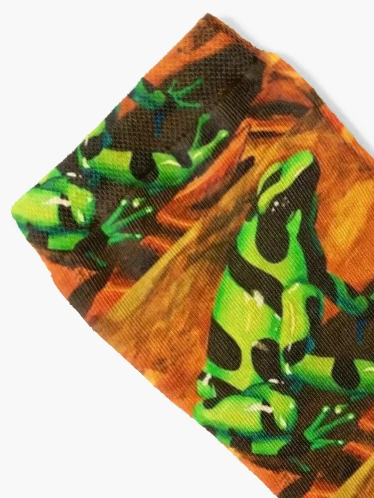 Poison Dart Arrow Frog--Black and Green Socks custom Sports Christmas warm winter Girl'S Socks Men's