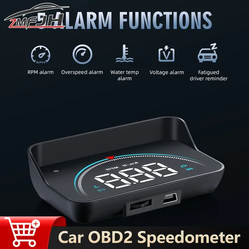 Proyector de velocidad OBD para coche, pantalla frontal, advertencia de exceso de velocidad, temperatura, voltaje, parabrisas, accesorios electrónicos para automóvil