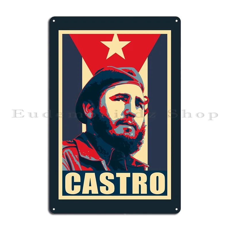 Fidel Castro Cuba Flag Metal Sign Rusty Kitchen Living Room Custom Cinema Tin Sign Poster