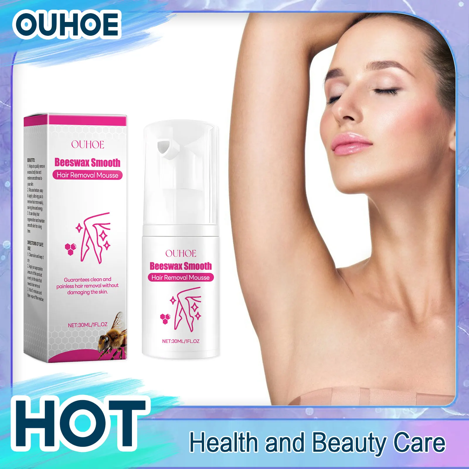 

Мусс для удаления волос из пчелиного воска, спрей, безболезненная депиляция, нежное бритье, подмышки, бикини, ноги, частный эпилятор, уход за гладкой кожей