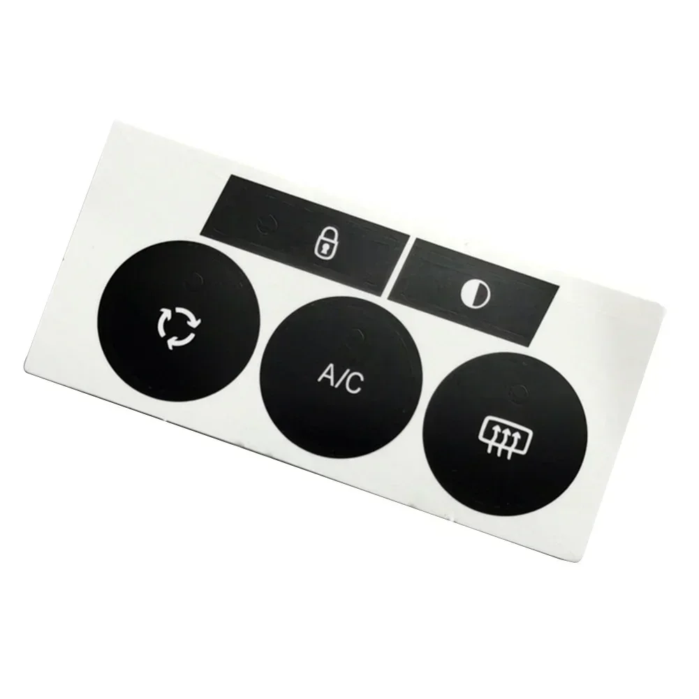 AC Control Button Worn Repair Kit Decals Stickers for C4 2014 2018 Black Overlay White Characters Secure Attachment