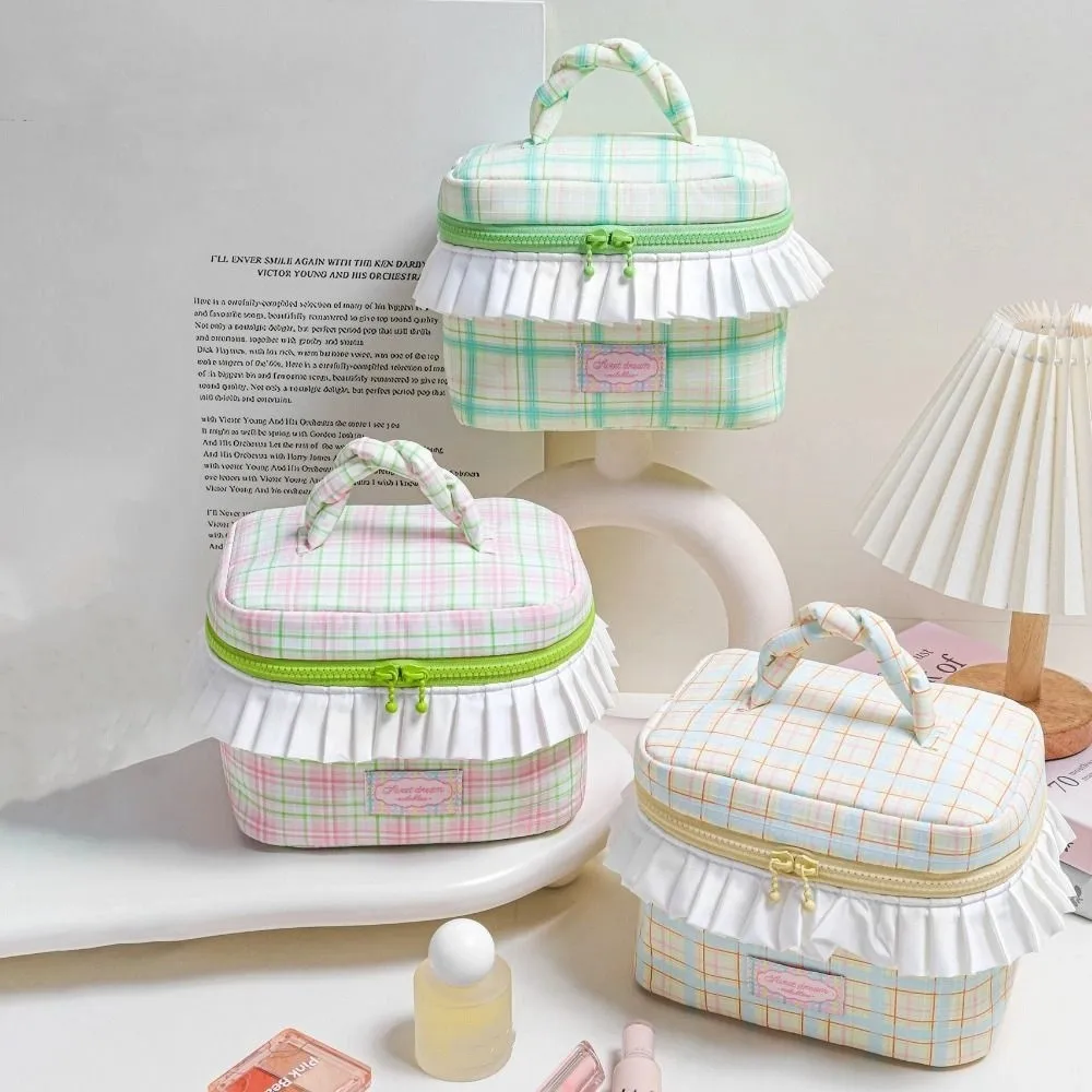 حقيبة التخزين الدوبامين اللون المحمولة حقيبة مستحضرات التجميل مربع سستة يده مستحضرات التجميل المنظم حالة Kawaii حقيبة أدوات الزينة في الهواء الطلق #2