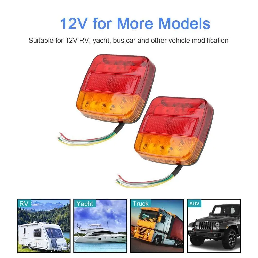 

12V Waterproof Car Truck LED Rear Tail Light Warning Signal Lamp For Trailer Automotive Tail Lights LED Light
